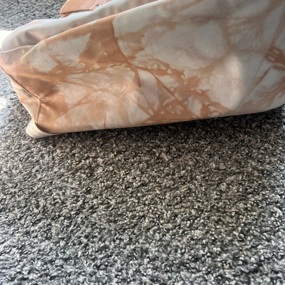 Petunia Pickle Bottom Tan and Cream Tie-Dye Baby Bag